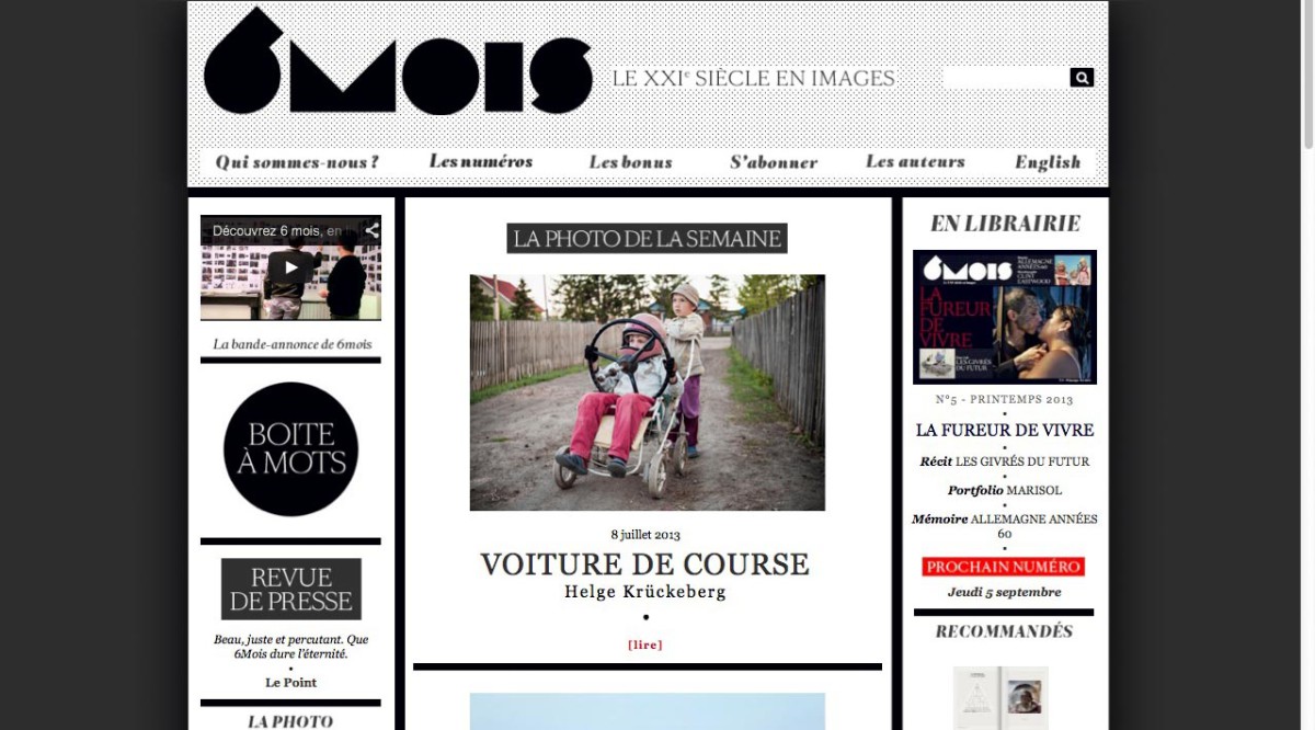 Screenshot 6mois.fr Anfang Juli 2013